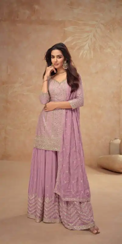 Onion Chinon Sequence Work Salwar Suit