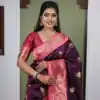 Wine Soft Paithani Silk Zari Lace Work Saree