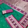 Parrot Green Banarasi Silk Zari Lace Work Saree