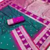 Teal Banarasi Silk Zari Lace Work Saree