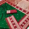 Green Banarasi Silk Zari Lace Work Saree
