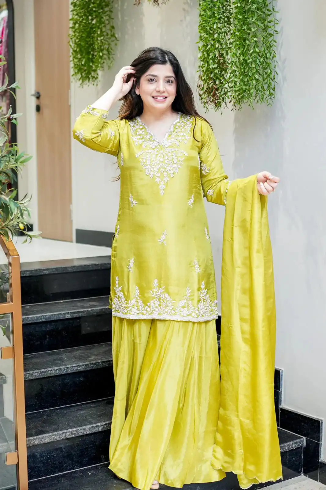 Yellow Fendy Embroidery Work Salwar Suit - Image 2