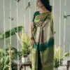 Green Lichi Silk Rich Pallu Border Saree