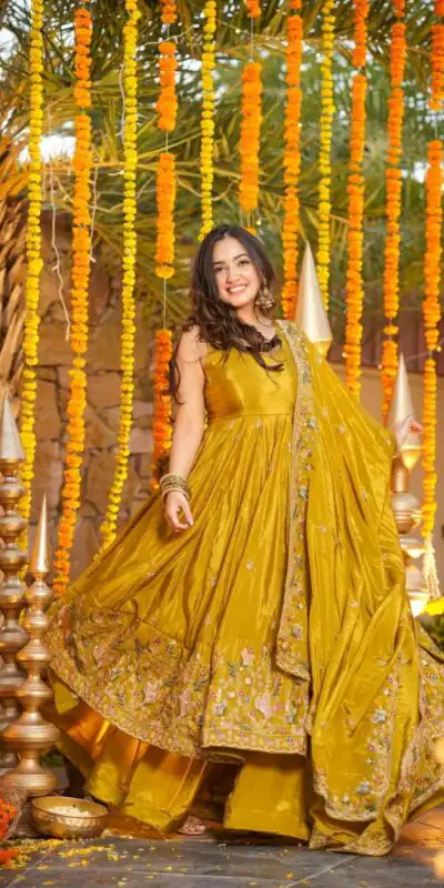 Mastered Natural Crap Silk Embroidery Work Anarkali Suit