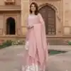 Pink Organza Silk Sequence Work Salwar Suit