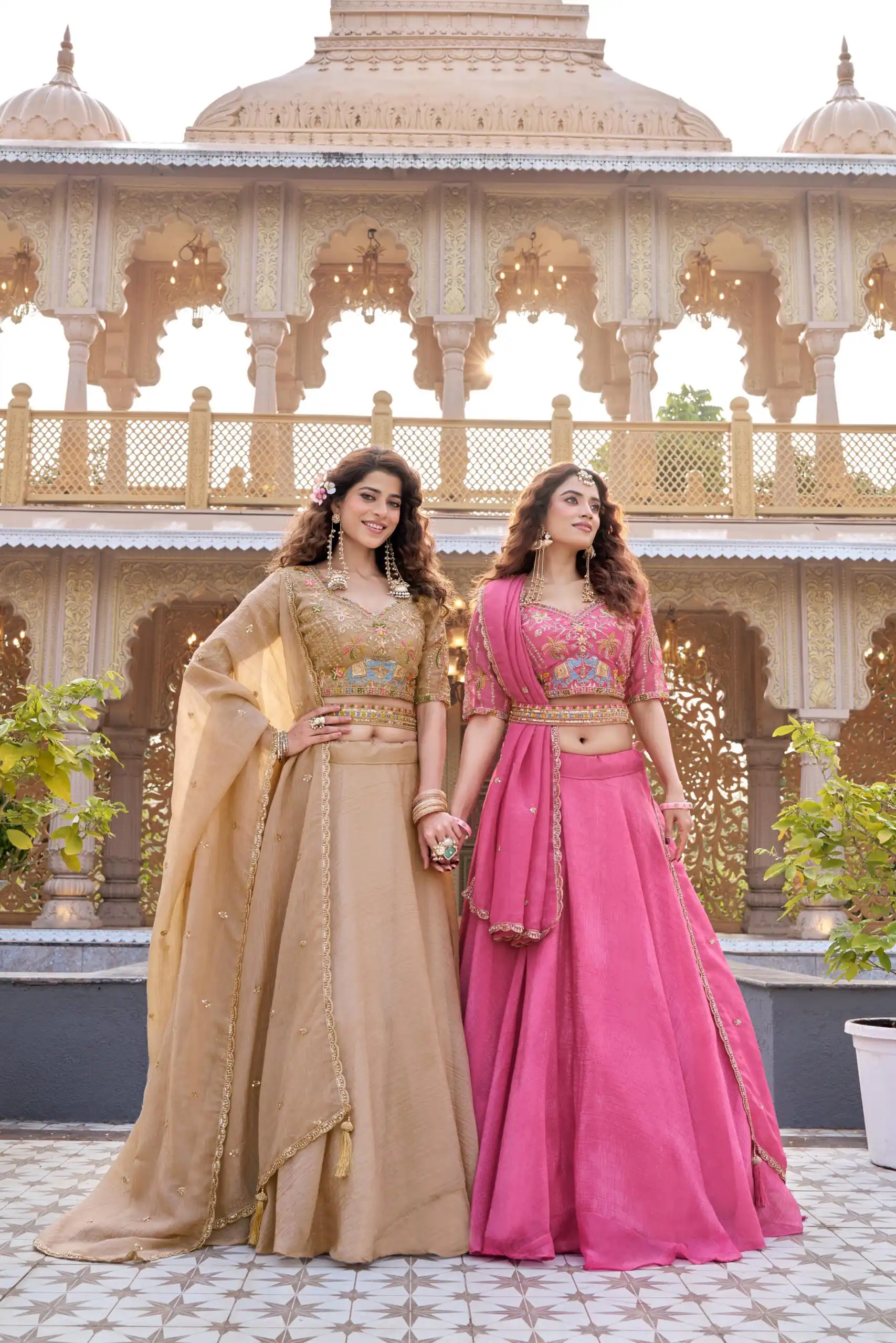 Pink Crunchy Embroidery Work Lehenga Choli - Image 5