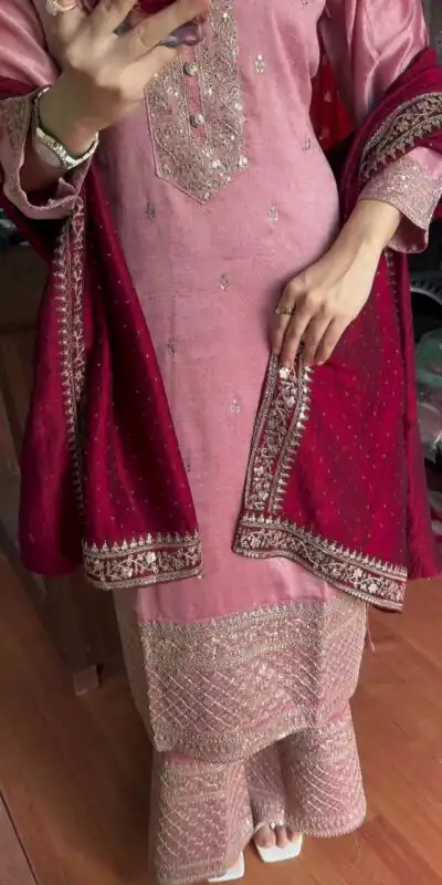 DC G76 Baby Pink Color Chinon Salwar Suit with Lace Work & Embroidery Work. Get it for ₹1949. Delivery 4-6 Working Days. Shop now. | Jump Suits, Straight Suits, Tops & Bottoms, Track Suits, Trendy Wear, Salwar suit, Designer Suits, Casual Suits, Creative suits, Palazzo Suits, Party Wear Suits, Patiala Suits