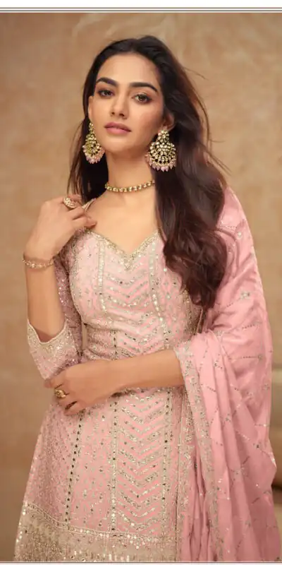 FC 7518 Baby Pink Chinon Salwar Suit Perfect for Wedding, Party, Diwali, Durga Puja, Temple Visit – . Festive Deal ₹3099. Delivery 4-6 Working Days. | Designer Suits, Jump Suits, Tops & Bottoms, Track Suits, Trendy Wear, Salwar suit, Casual Suits, Creative suits, Palazzo Suits, Party Wear Suits, Patiala Suits, Straight Suits