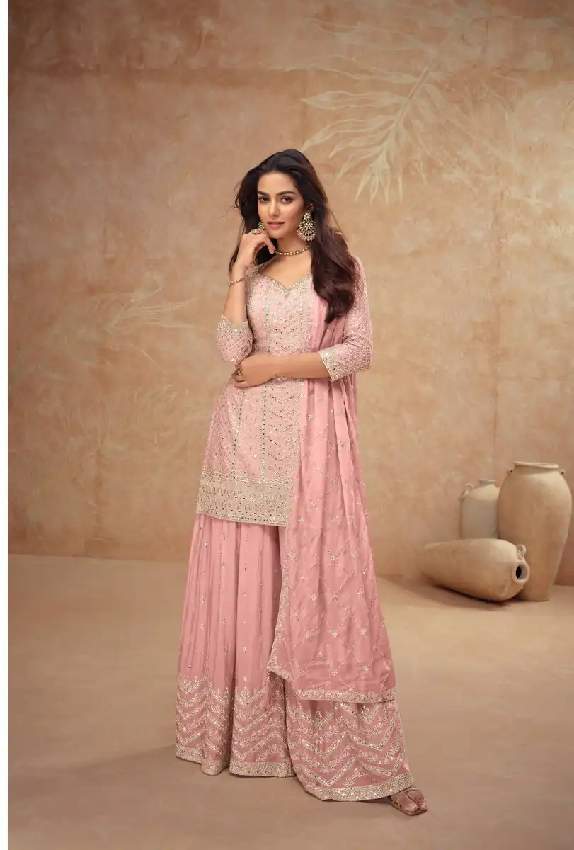 FC 7518 Baby Pink Chinon Salwar Suit Perfect for Wedding, Party, Diwali, Durga Puja, Temple Visit – . Festive Deal ₹3099. Delivery 4-6 Working Days. | Designer Suits, Jump Suits, Tops & Bottoms, Track Suits, Trendy Wear, Salwar suit, Casual Suits, Creative suits, Palazzo Suits, Party Wear Suits, Patiala Suits, Straight Suits