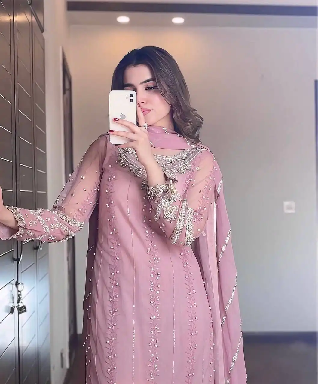 SRK 5276 Baby Pink in Faux Georgette Bead Work & Embroidery Work Salwar Suit . Now at just ₹2049. Delivery 4-6 Working Days. Shop now. | Jump Suits, Salwar suit, Designer Suits, Casual Suits, Creative suits, Palazzo Suits, Party Wear Suits, Patiala Suits, Straight Suits