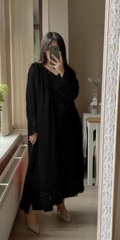 LG 2002 Black Georgette With Embroidery Work Salwar Suit . Wedding, Party, Festive, Events, Affordable Price ₹1999. Delivery 4-6 Working Days. Shop now. | Jump Suits, Tops & Bottoms, Track Suits, Trendy Wear, Salwar suit, Designer Suits, Casual Suits, Creative suits, Palazzo Suits, Party Wear Suits, Patiala Suits, Straight Suits