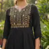 INLI Charmi vol 5 Black Rayon Thread Work Kurti . Wedding, Party, Festive, Events Affordable Price ₹1349. Delivery 4-6 Working Days. Shop now. | Kurti, Bollywood Kurti, Creative Kurtis, Designer Kurti, Party Wear Kurti, Selfie Kurti