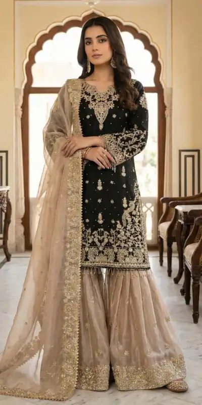 SR 1702 Black in Zimmy Choo Silk Lace Work & Embroidery Work Salwar Suit . Affordable Price ₹1949. Delivery 4-6 Working Days. Shop now. | Jump Suits, Tops & Bottoms, Track Suits, Trendy Wear, Salwar suit, Designer Suits, Casual Suits, Creative suits, Palazzo Suits, Party Wear Suits, Patiala Suits, Straight Suits