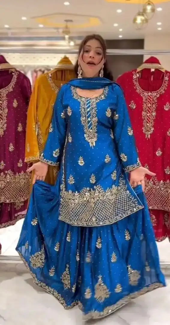 NF 1249 Blue Color Chinon Silk Salwar Suit with Embroidery Work. Online Get it for ₹2149. Delivery 4-6 Working Days. Shop now. | Jump Suits, Salwar suit, Designer Suits, Casual Suits, Creative suits, Palazzo Suits, Party Wear Suits, Patiala Suits, Straight Suits