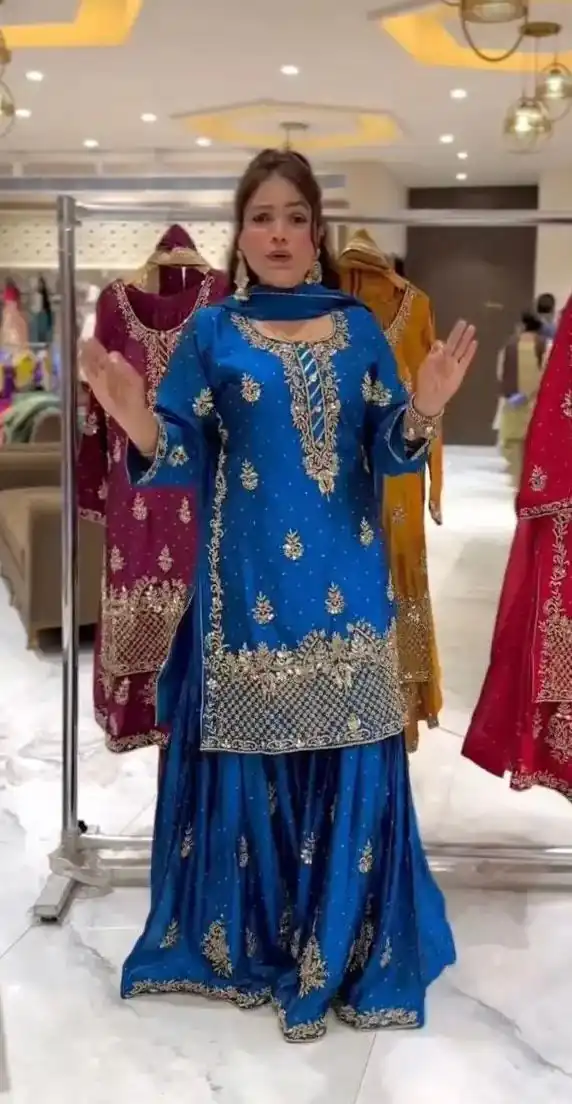 NF 1249 Blue Color Chinon Silk Salwar Suit with Embroidery Work. Online Get it for ₹2149. Delivery 4-6 Working Days. Shop now. | Jump Suits, Salwar suit, Designer Suits, Casual Suits, Creative suits, Palazzo Suits, Party Wear Suits, Patiala Suits, Straight Suits