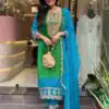 MF 1004 Blue Chinoon Silk Salwar Suit with Embroidery Work. Available at ₹1749 only. Delivery 4-6 Working Days. Shop now. | Jump Suits, Tops & Bottoms, Track Suits, Trendy Wear, Salwar suit, Designer Suits, Casual Suits, Creative suits, Palazzo Suits, Party Wear Suits, Patiala Suits, Straight Suits