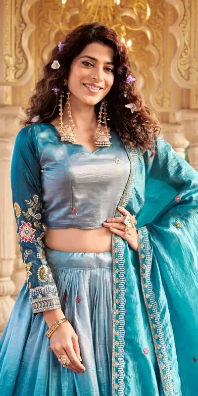 Ram 159 Blue Gold Crush Lehenga Choli Perfect for Wedding, Party, Ethnic Day, Karwa Chauth, Sangeet – . Special Price ₹2649. Delivery 4-6 Working Days. | Lehenga, Bollywood Lehenga, Creative Lehenga, Designer Lehenga, Embroidered Lehenga, Party Wear Lehenga