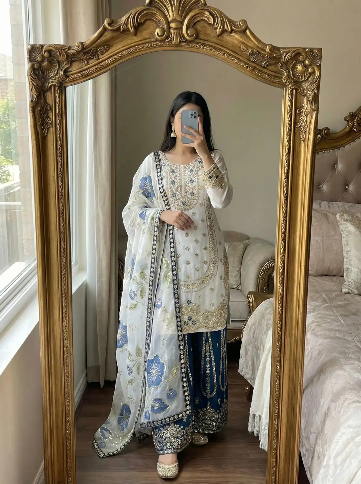 NSR 884 Blue Organza Silk Salwar Suit with Digital Print & Embroidery Work. Introductory Price ₹2149. Delivery 4-6 Working Days. Shop now. | Jump Suits, Salwar suit, Designer Suits, Casual Suits, Creative suits, Palazzo Suits, Party Wear Suits, Patiala Suits, Straight Suits