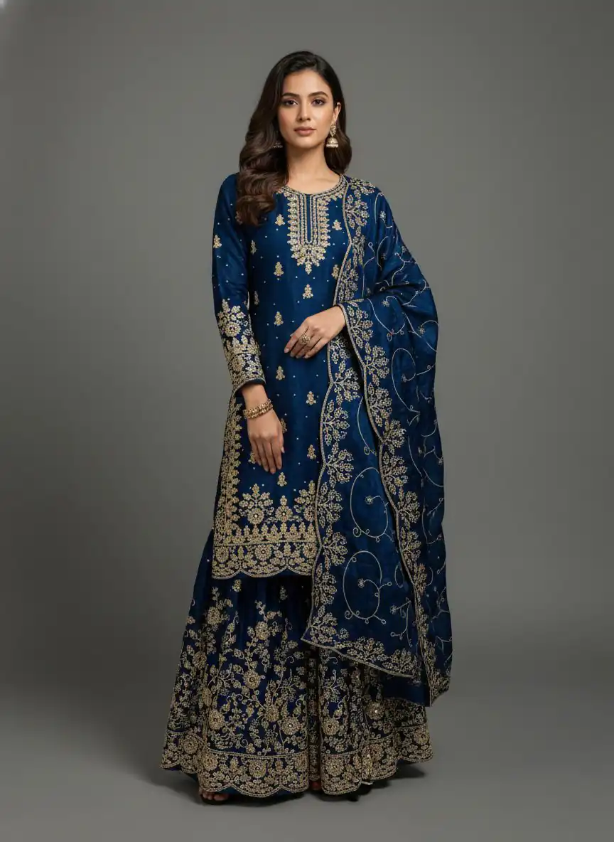 SRK 5319 Blue in Organza Silk Embroidery Work & Lace Work Salwar Suit . Now at just ₹2549. Delivery 4-6 Working Days. Shop now. | Jump Suits, Salwar suit, Designer Suits, Casual Suits, Creative suits, Palazzo Suits, Party Wear Suits, Patiala Suits, Straight Suits