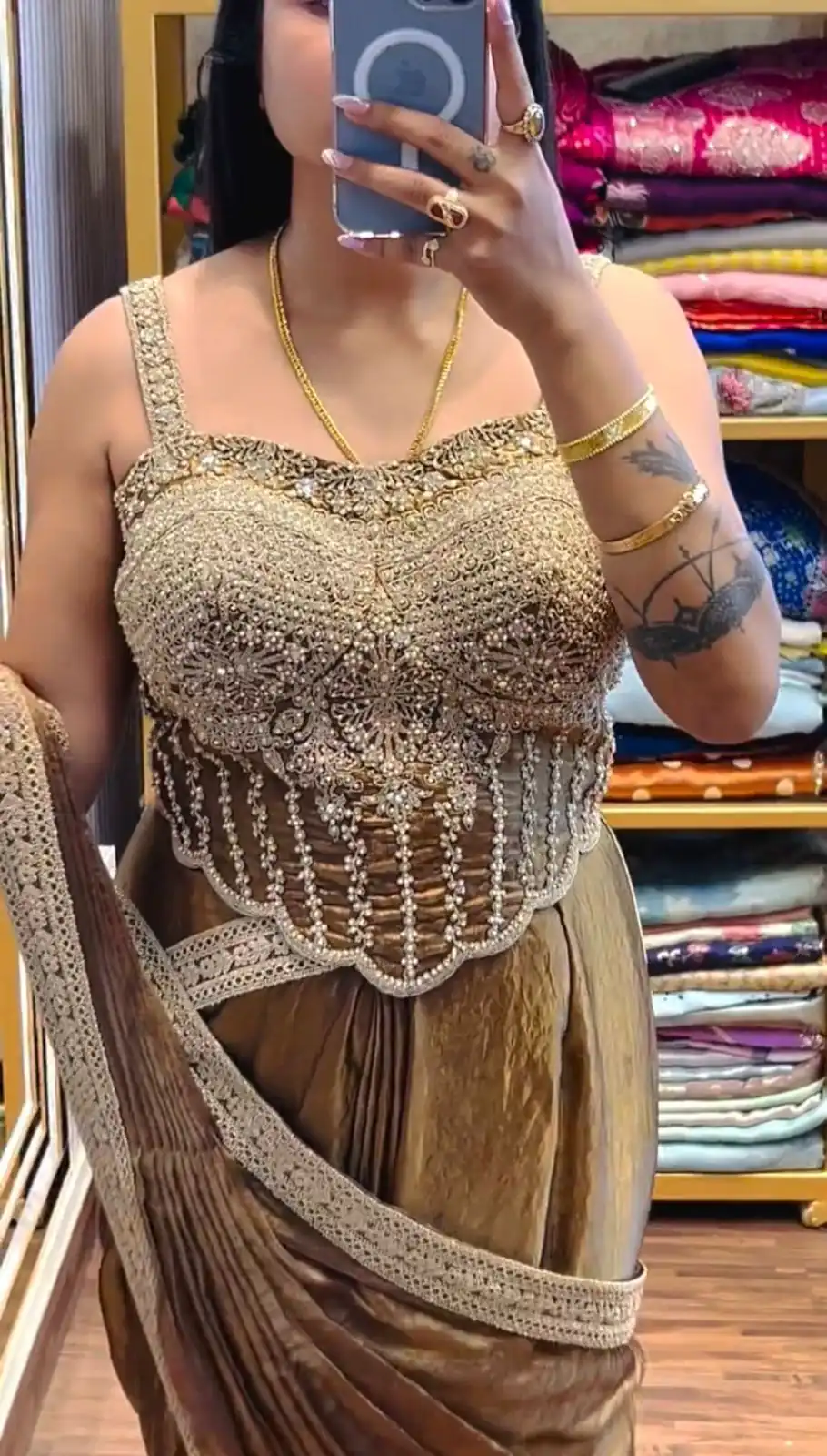 ST 1155 Brown in Fandy Satin Lace Work & Embroidery Work Saree . Special Price ₹2149. Delivery 4-6 Working Days. Shop now. | Sarees, Bollywood Sarees, Creative Sarees, Designer Sarees, Embroidered Sarees, Ethnic Saree, Modern Digital sarees, Party Wear Sarees