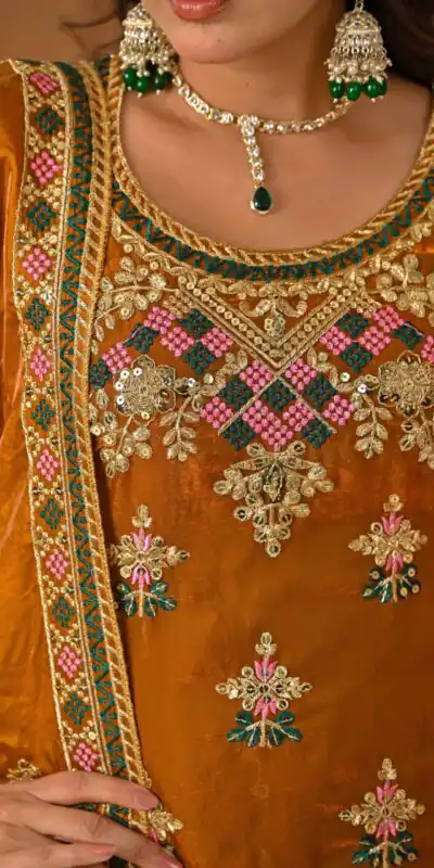 ND 5056 Brown Fandy Silk Salwar Suit with Embroidery Work. Wedding, Party, Festive, Events Now at just ₹2649. Delivery 4-6 Working Days. Shop now. | Jump Suits, Salwar suit, Designer Suits, Casual Suits, Creative suits, Palazzo Suits, Party Wear Suits, Patiala Suits, Straight Suits