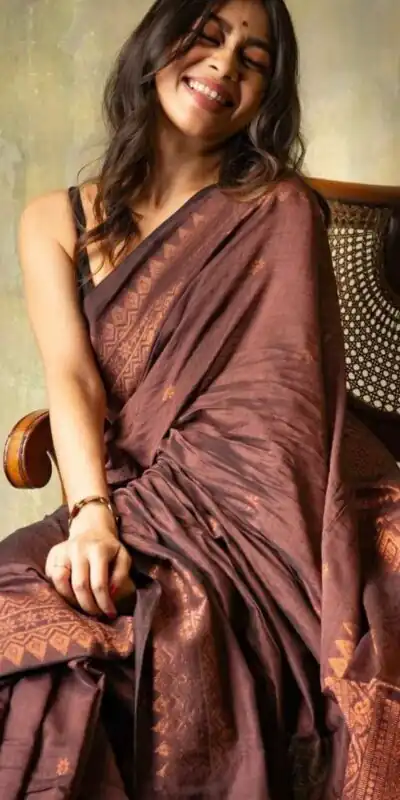 KP 6012 Brown in Soft Lichi Silk Lace Border & Lace Work Saree . Available at ₹1399 only. Delivery 4-6 Working Days. Shop now. | Sarees, Bollywood Sarees, Creative Sarees, Designer Sarees, Embroidered Sarees, Ethnic Saree, Modern Digital sarees, Party Wear Sarees