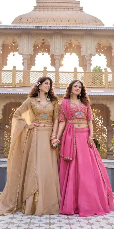 Ram 160 Chiku Color Crunchy Lehenga Choli with Embroidery Work. Online Festive Deal ₹3199. Delivery 4-6 Working Days. Shop now. | Lehenga, Bollywood Lehenga, Creative Lehenga, Designer Lehenga, Embroidered Lehenga, Party Wear Lehenga