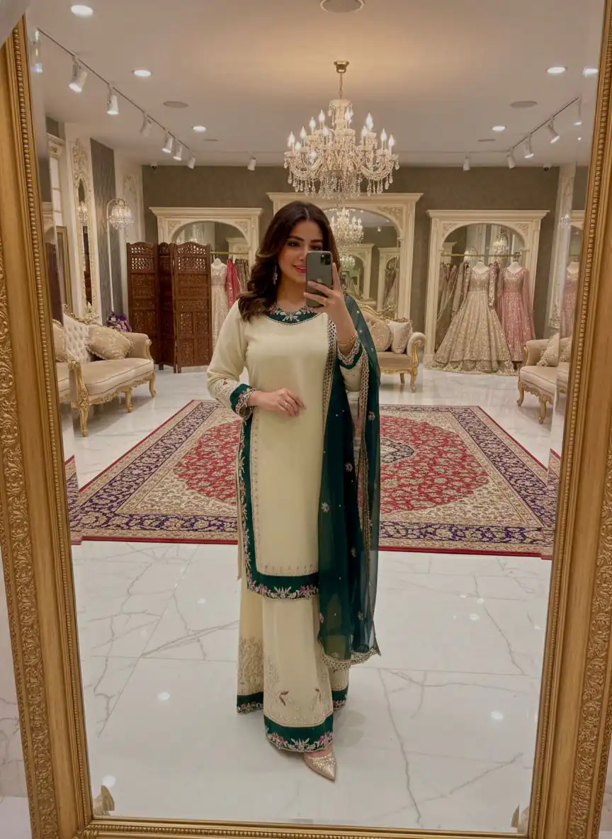 DB 33 Cream Color Georgette Salwar Suit with Embroidery Work. Introductory Price ₹2399. Delivery 4-6 Working Days. Shop now. | Jump Suits, Straight Suits, Salwar suit, Designer Suits, Casual Suits, Creative suits, Palazzo Suits, Party Wear Suits, Patiala Suits