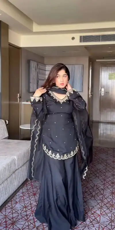 MF 499 Dark Grey Natural Crep Silk Salwar Suit with Embroidery Work & Lace Work. Introductory Price ₹1899. Delivery 4-6 Working Days. Shop now. | Jump Suits, Tops & Bottoms, Track Suits, Trendy Wear, Salwar suit, Designer Suits, Casual Suits, Creative suits, Palazzo Suits, Party Wear Suits, Patiala Suits, Straight Suits