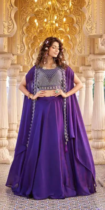 Ram 155 Dark Purple in Color Rangoli Silk Embroidery Work Lehenga Choli . Exclusive Offer ₹3249. Delivery 4-6 Working Days. Shop now. | Lehenga, Bollywood Lehenga, Creative Lehenga, Designer Lehenga, Embroidered Lehenga, Party Wear Lehenga
