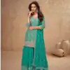 FC 7518 Firozi Chinon Salwar Suit Perfect for Wedding, Party, Diwali, Durga Puja, Temple Visit – . Festive Deal ₹3099. Delivery 4-6 Working Days. | Designer Suits, Jump Suits, Tops & Bottoms, Track Suits, Trendy Wear, Salwar suit, Casual Suits, Creative suits, Palazzo Suits, Party Wear Suits, Patiala Suits, Straight Suits