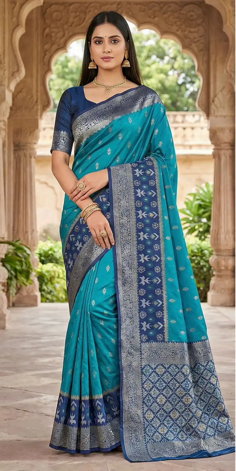 MB 6140 Firozi in Color Pochampalli Silk Lace Work & Zari Work Saree . Get it for ₹2049. Delivery 4-6 Working Days. Shop now. | Sarees, Bollywood Sarees, Creative Sarees, Designer Sarees, Embroidered Sarees, Ethnic Saree, Modern Digital sarees, Party Wear Sarees