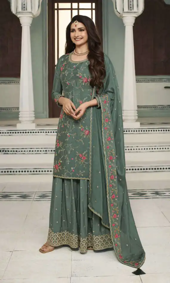 FC AVANTI 66301 Green Chinon Salwar Suit Perfect for Wedding, Party, Traditional Day, Durga Puja, Makar Sankranti – . Get it for ₹3049. Delivery 4-6 Wor | Jump Suits, Salwar suit, Designer Suits, Casual Suits, Creative suits, Palazzo Suits, Party Wear Suits, Patiala Suits, Straight Suits