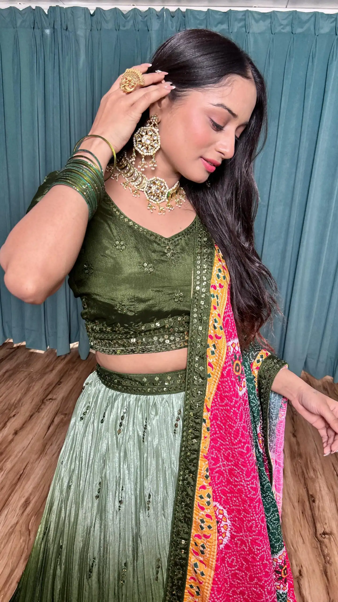 FB H60 Green Color Chinon Silk Sequins Work Lehenga Choli . Introductory Price ₹3649. Delivery 4-6 Working Days. Shop now. | Lehenga, Bollywood Lehenga, Creative Lehenga, Designer Lehenga, Embroidered Lehenga, Party Wear Lehenga