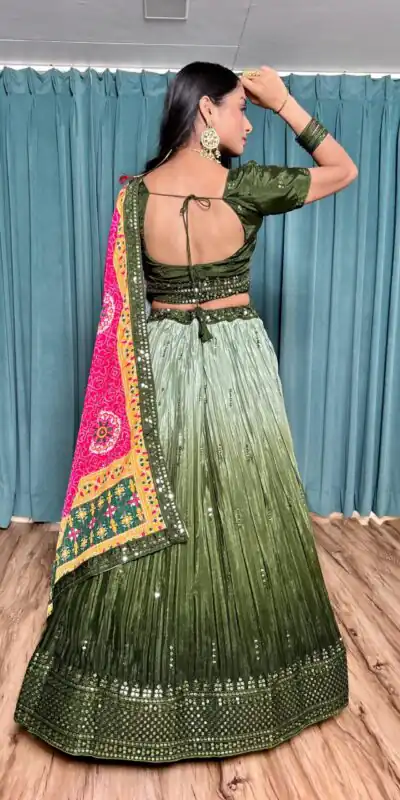 FB H60 Green Color Chinon Silk Sequins Work Lehenga Choli . Introductory Price ₹3649. Delivery 4-6 Working Days. Shop now. | Lehenga, Bollywood Lehenga, Creative Lehenga, Designer Lehenga, Embroidered Lehenga, Party Wear Lehenga