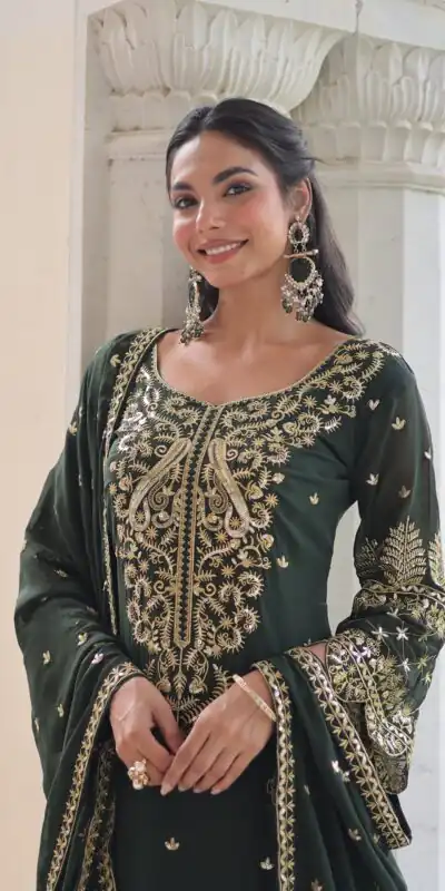 KA 1219 Green Faux Blooming Salwar SuitPerfect for Wedding, Party, Pongal, Baisakhi, Housewarming – . Now at just ₹2149. Delivery 4-6 Working Days. | Jump Suits, Salwar suit, Designer Suits, Casual Suits, Creative suits, Palazzo Suits, Party Wear Suits, Patiala Suits, Straight Suits