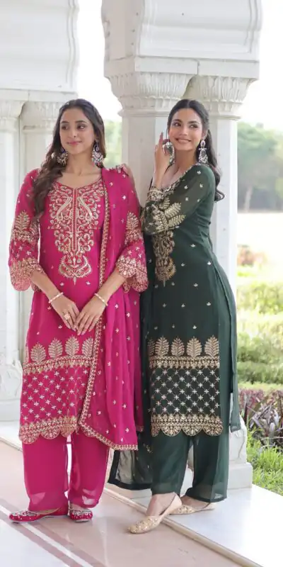 KA 1219 Green Faux Blooming Salwar SuitPerfect for Wedding, Party, Pongal, Baisakhi, Housewarming – . Now at just ₹2149. Delivery 4-6 Working Days. | Jump Suits, Salwar suit, Designer Suits, Casual Suits, Creative suits, Palazzo Suits, Party Wear Suits, Patiala Suits, Straight Suits