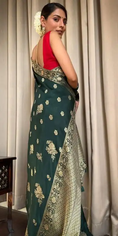 KPR 226 Green Soft Lichi Silk Saree Perfect for Wedding, Party, Raksha Bandhan, Sangeet, Eid – . Get it for ₹1399. Delivery 4-6 Working Days. | Sarees, Bollywood Sarees, Creative Sarees, Designer Sarees, Embroidered Sarees, Ethnic Saree, Modern Digital sarees, Party Wear Sarees