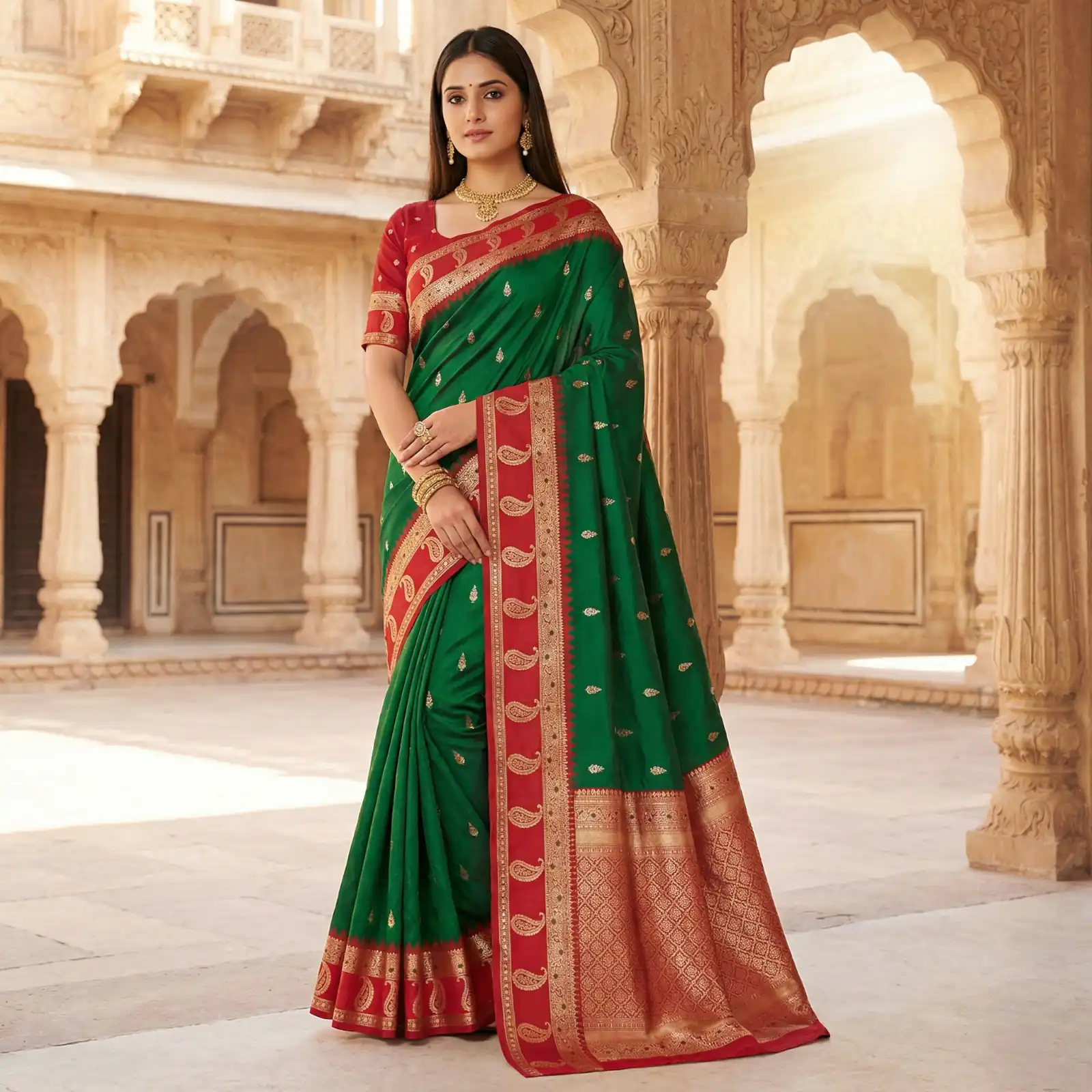 MB 187 Green in Soft Banarasi Zari Work & Lace Work Saree . Available at ₹2049 only. Delivery 4-6 Working Days. Shop now. | Sarees, Bollywood Sarees, Creative Sarees, Designer Sarees, Embroidered Sarees, Ethnic Saree, Modern Digital sarees, Party Wear Sarees