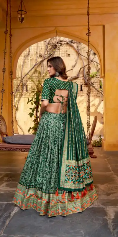 LNB 1201 Green Tasar Silk Lehenga Choli Perfect for Wedding, Party, Traditional Day, Sangeet, Housewarming – . Introductory Price ₹2499. Delivery 4- | Lehenga, Bollywood Lehenga, Creative Lehenga, Designer Lehenga, Embroidered Lehenga, Party Wear Lehenga