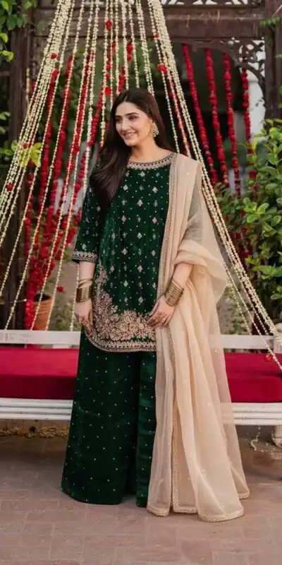 KF 1707 Green with Embroidery Work & Lace Work Viscose Velvet Salwar Suit . Introductory Price ₹2399. Delivery 4-6 Working Days. Shop now. | Designer Suits, Jump Suits, Salwar suit, Casual Suits, Creative suits, Palazzo Suits, Party Wear Suits, Patiala Suits, Straight Suits