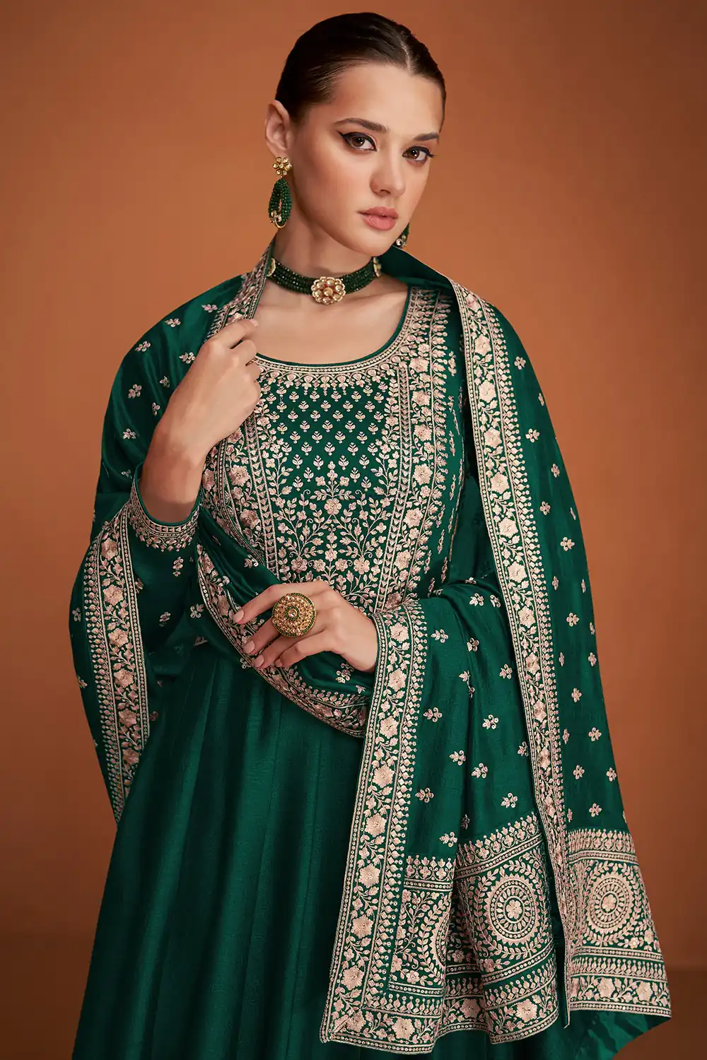 FC 9577 Green Color Vichitra Salwar Suit with Embroidery Work. Available at ₹2649 only. Delivery 4-6 Working Days. Shop now. | Designer Suits, Jump Suits, Salwar suit, Casual Suits, Creative suits, Palazzo Suits, Party Wear Suits, Patiala Suits, Straight Suits