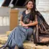 KPR 221 Grey Soft Lichi Silk Saree Perfect for Wedding, Party, Raksha Bandhan, Sangeet, Eid – . Get it for ₹1449. Delivery 4-6 Working Days. | Sarees, Bollywood Sarees, Creative Sarees, Designer Sarees, Embroidered Sarees, Ethnic Saree, Modern Digital sarees, Party Wear Sarees