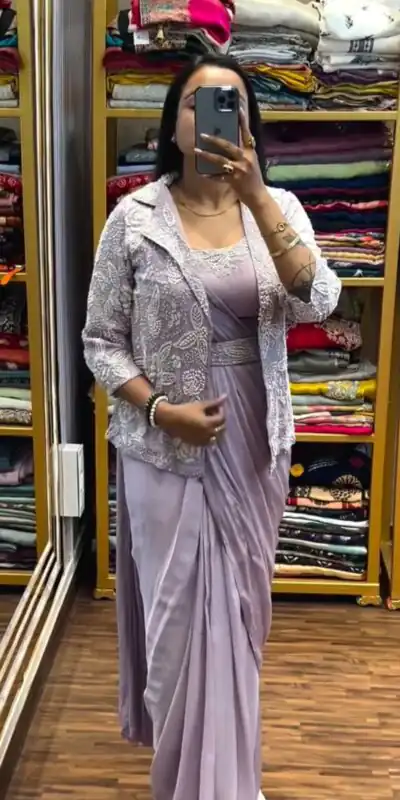 BB 58 Lavender Chinon Silk Saree Perfect for Wedding, Party, Engagement, Baby Shower, Sangeet – . Available at ₹1999 only. Delivery 4-6 Working Day | Sarees, Bollywood Sarees, Creative Sarees, Designer Sarees, Embroidered Sarees, Ethnic Saree, Modern Digital sarees, Party Wear Sarees