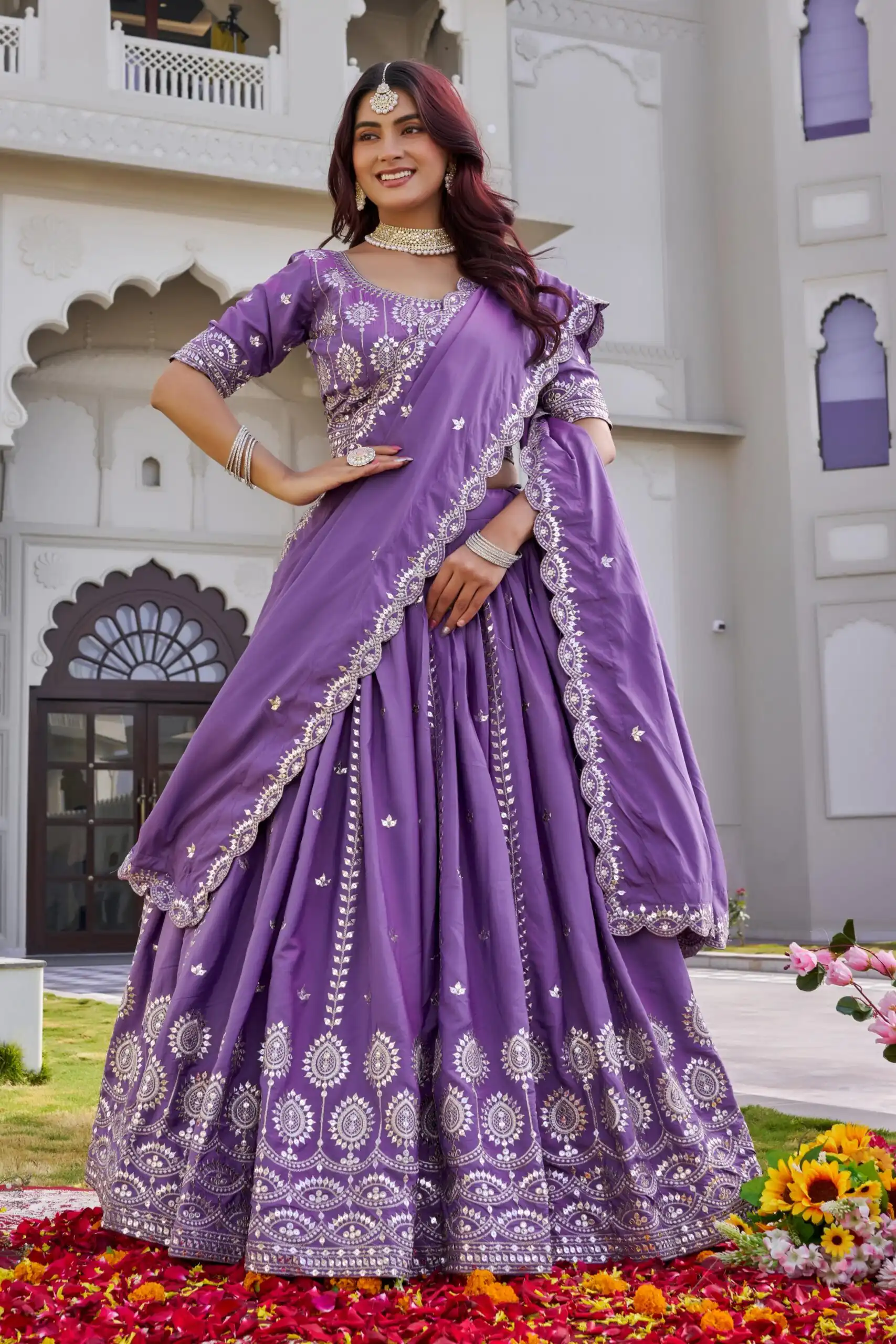 Ram 154 Lavender Color Crap Silk Lehenga Choli with Embroidery Work. Now at just ₹2549. Delivery 4-6 Working Days. Shop now. | Lehenga, Bollywood Lehenga, Creative Lehenga, Designer Lehenga, Embroidered Lehenga, Party Wear Lehenga