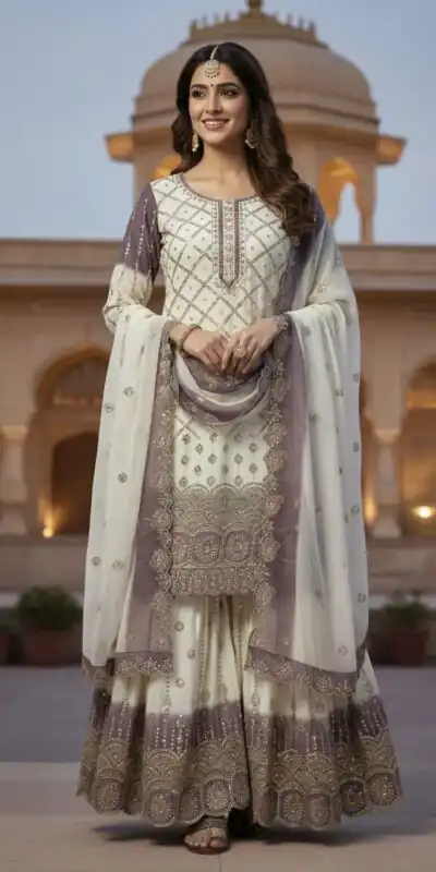 AD 223 Lavender Dual Tone Star Georgette Salwar Suit with Embroidery Work. Get it for ₹2399. Delivery 4-6 Working Days. Shop now. | Jump Suits, Salwar suit, Designer Suits, Casual Suits, Creative suits, Palazzo Suits, Party Wear Suits, Patiala Suits, Straight Suits