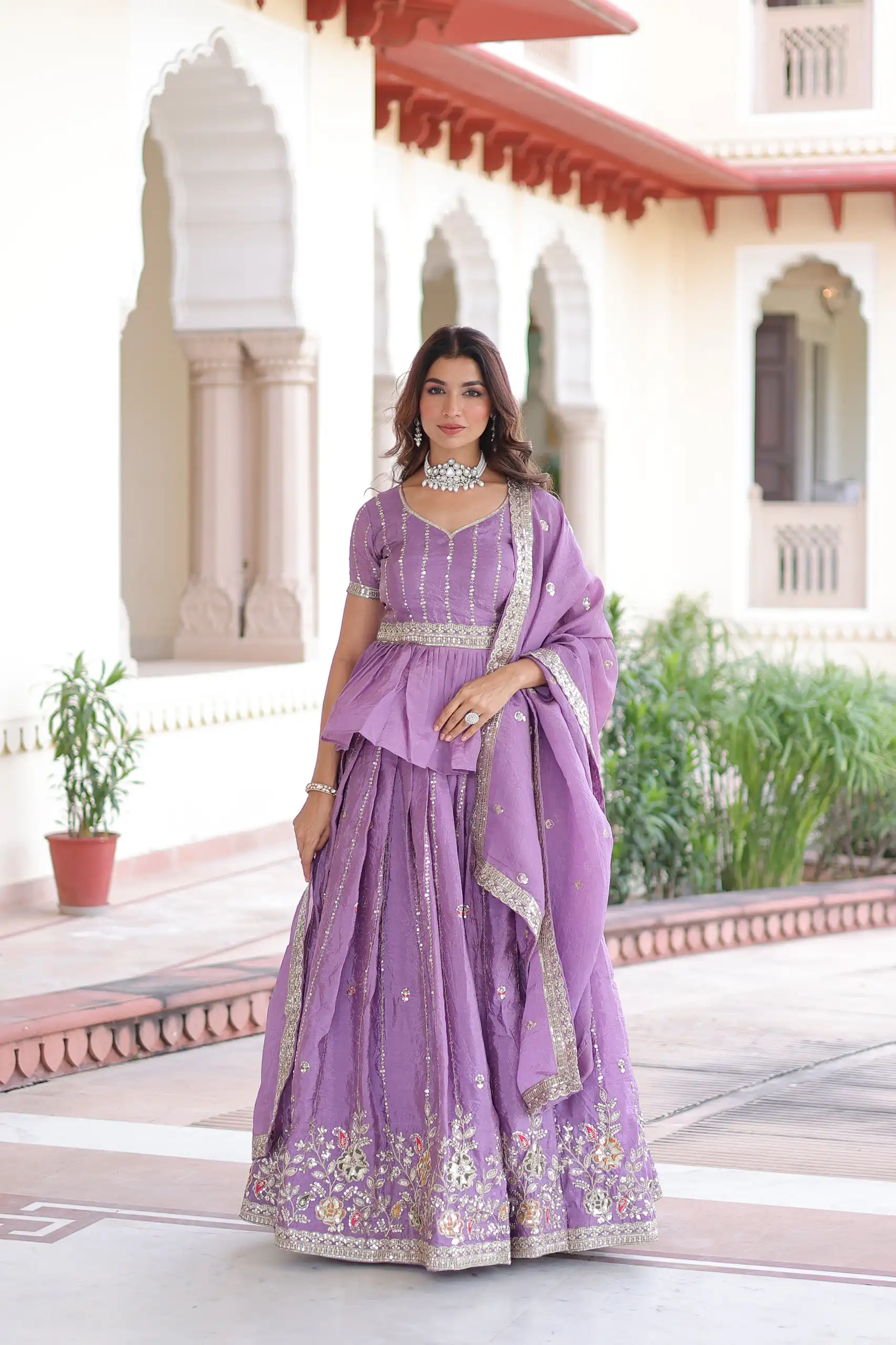 KA 5057 Lavender Gold Crush Lehenga Choli with Embroidery Work & Zari Work. Introductory Price ₹2649. Delivery 4-6 Working Days. Shop now. | Lehenga, Bollywood Lehenga, Creative Lehenga, Designer Lehenga, Embroidered Lehenga, Party Wear Lehenga