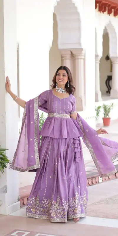KA 5057 Lavender Gold Crush Lehenga Choli with Embroidery Work & Zari Work. Introductory Price ₹2649. Delivery 4-6 Working Days. Shop now. | Lehenga, Bollywood Lehenga, Creative Lehenga, Designer Lehenga, Embroidered Lehenga, Party Wear Lehenga