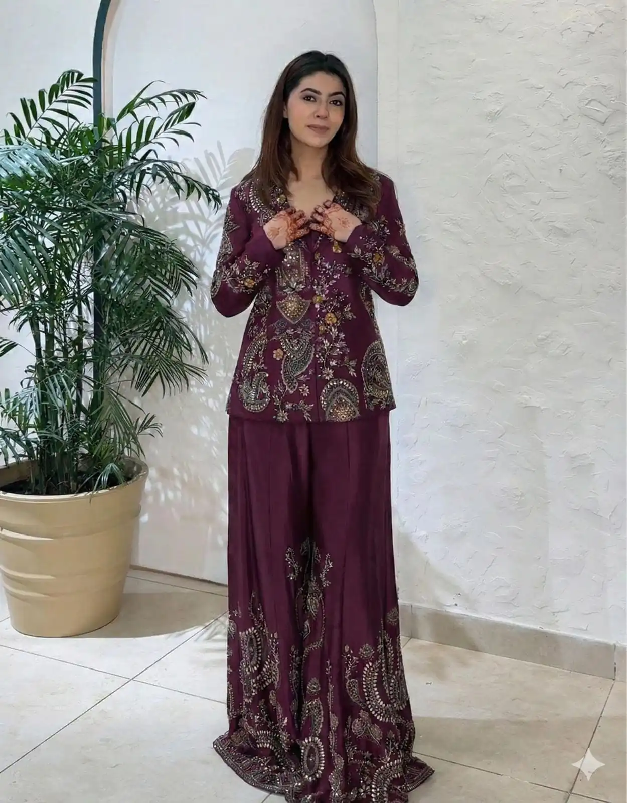 BE 436 Maroon Chinon Salwar Suit with Embroidery Work. Wedding, Party, Festive, Now at just ₹2399. Delivery 4-6 Working Days. Shop now. | Jump Suits, Salwar suit, Designer Suits, Casual Suits, Creative suits, Palazzo Suits, Party Wear Suits, Patiala Suits, Straight Suits
