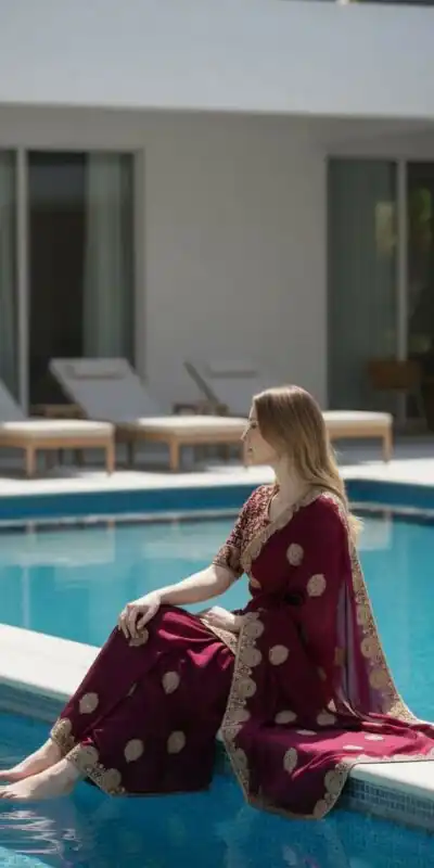 BT 442 Maroon in Fandy Satin Silk. Embroidery Work & Zari Work Saree Affordable Price ₹1999. Delivery 4-6 Working Days. Shop now. | Sarees, Bollywood Sarees, Creative Sarees, Designer Sarees, Embroidered Sarees, Ethnic Saree, Modern Digital sarees, Party Wear Sarees